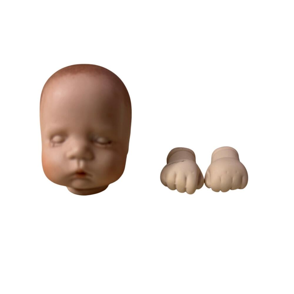 Vintage Sugar Lump Baby Doll Head & Hands Set C – Bisque Craft Parts